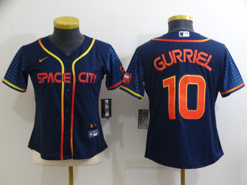 Women's Houston Astros #10 Yuli Gurriel 2022 Navy City Connect Stitched Jersey(Run Small) Women's Houston Astros #10 Yuli Gurriel 2022 Navy City Connect Stitched Jersey(Run Small)
